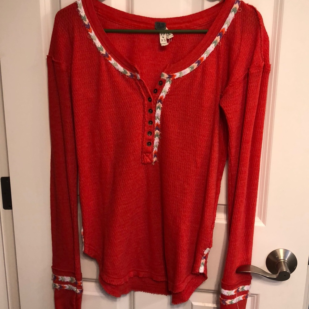 We the Free comfy red henley!